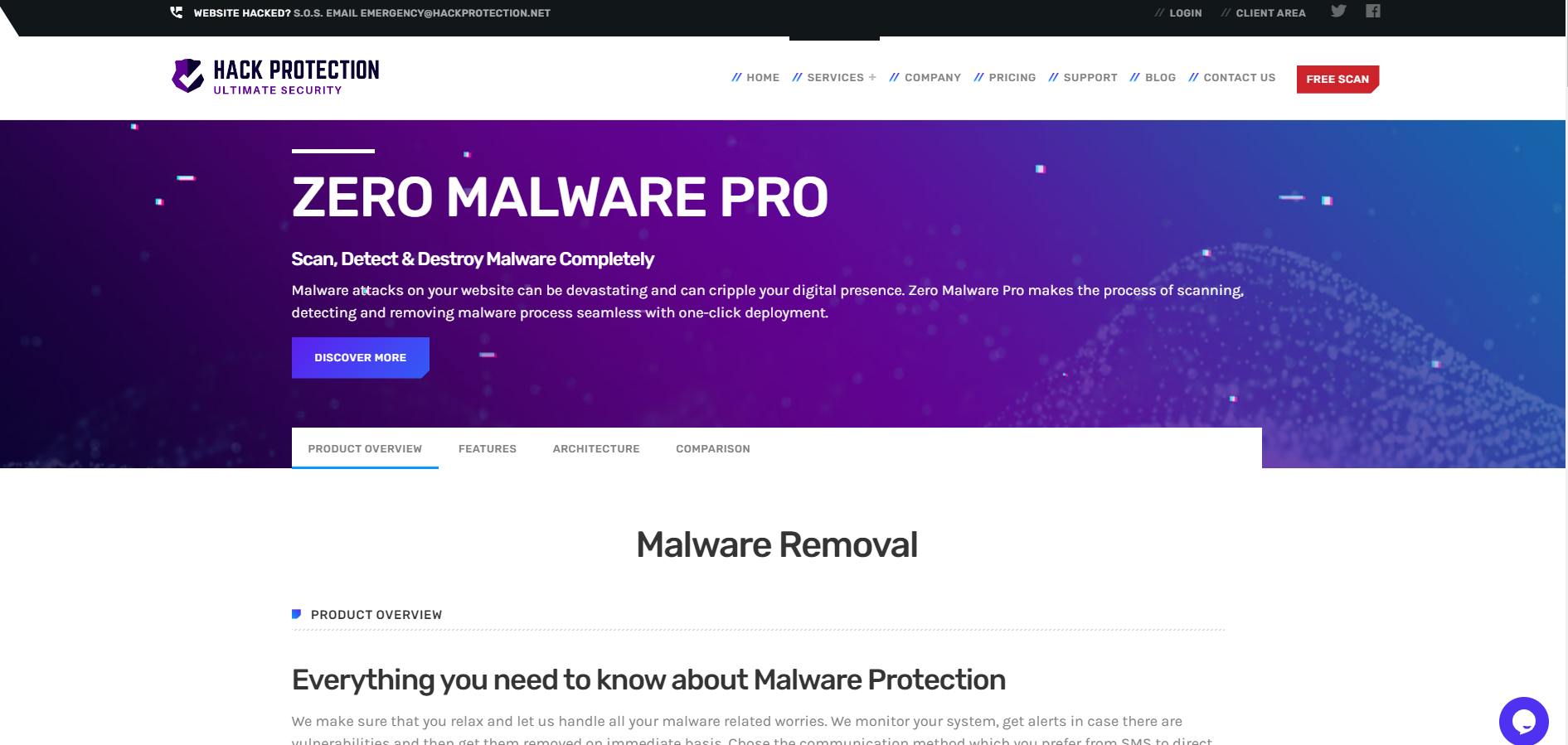 Hack protection malware removal